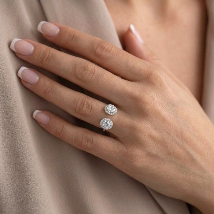 IGI Certified 1.21ct Diamonds Ring in 18k White Gold