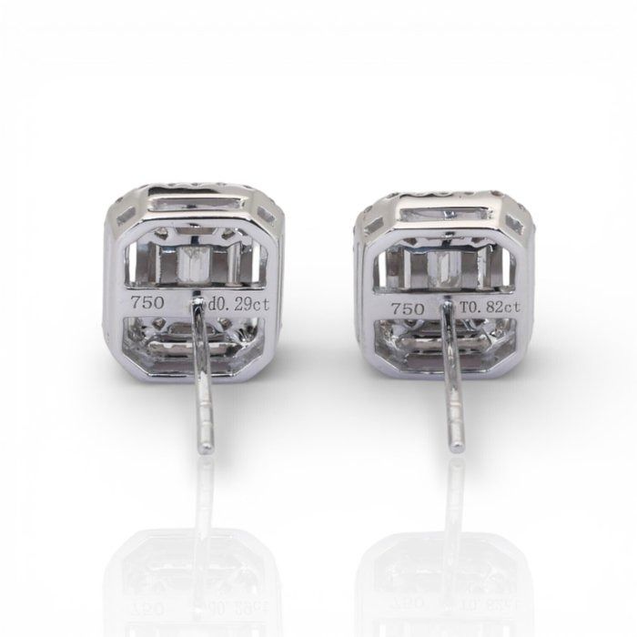 IGI Certified 1.32ct Diamonds Stud Earrings in 18k White Gold