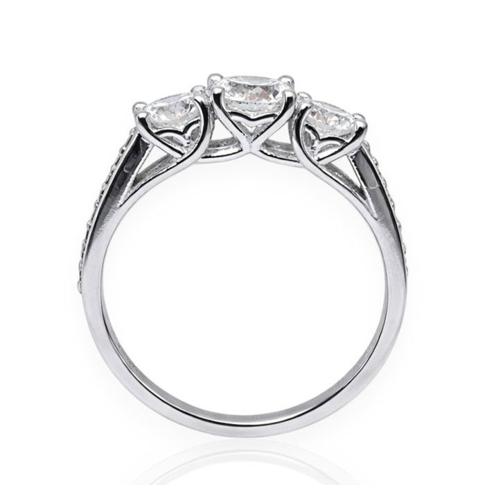 IGI Certified 1.55ct Diamonds 3-Stone Ring in 18k White Gold