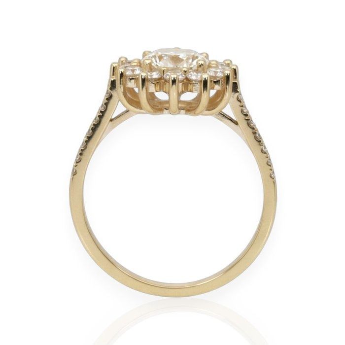 IGI Certified 1.59ct Diamonds Cluster Ring in 18k Yellow Gold