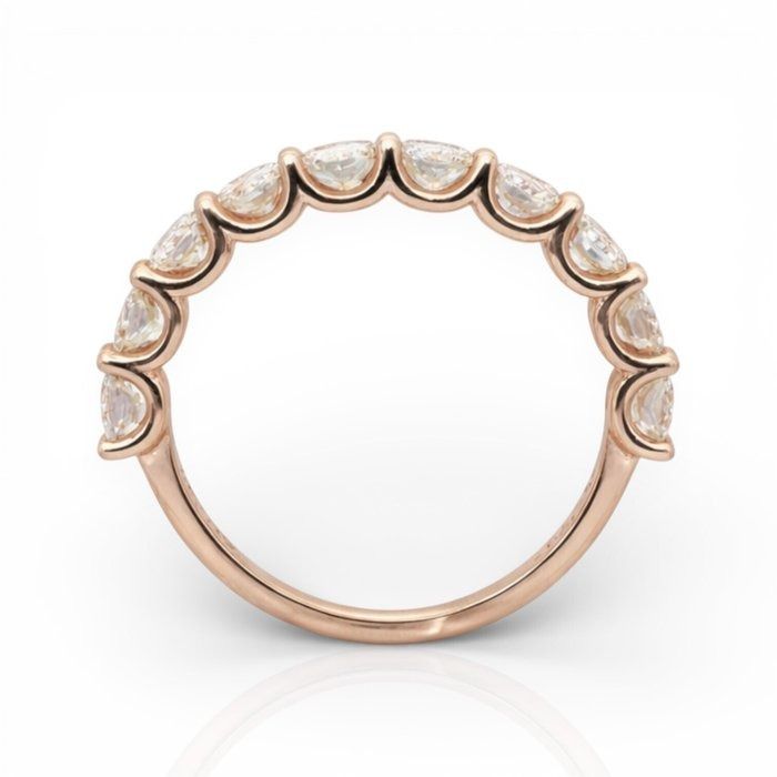 IGI Certified 2.03ct Diamonds Half-Eternity Ring in 18k Rose Gold