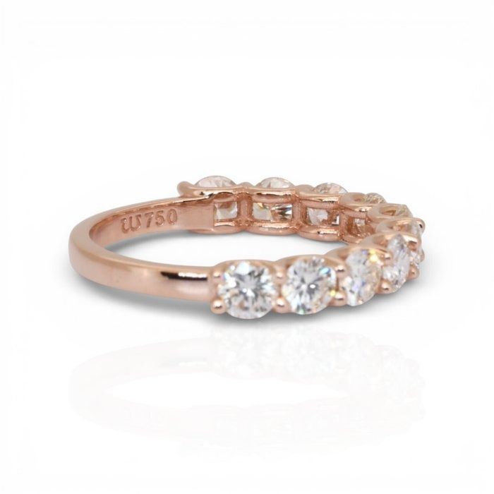 IGI Certified 2.03ct Diamonds Half-Eternity Ring in 18k Rose Gold