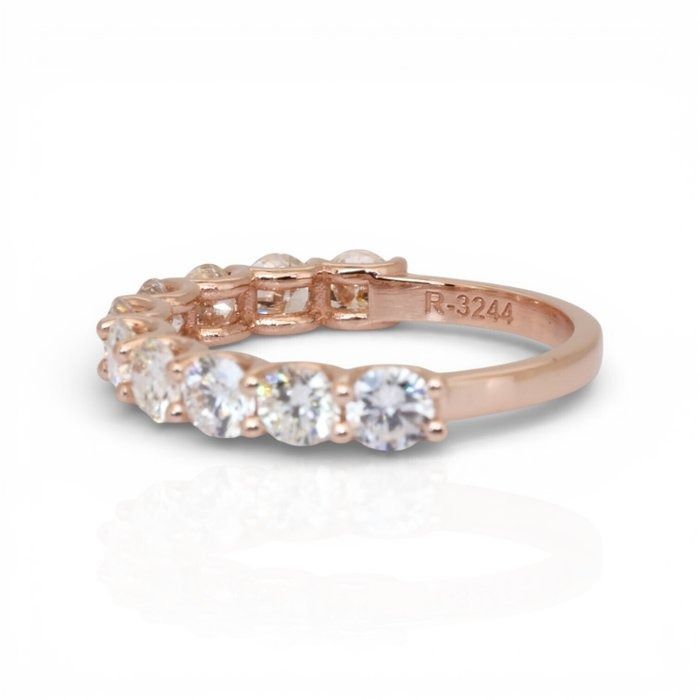 IGI Certified 2.03ct Diamonds Half-Eternity Ring in 18k Rose Gold