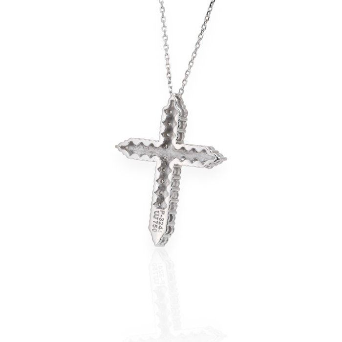 IGI Certified 2.08ct Diamonds Necklace with Cross Pendant in 18k White Gold