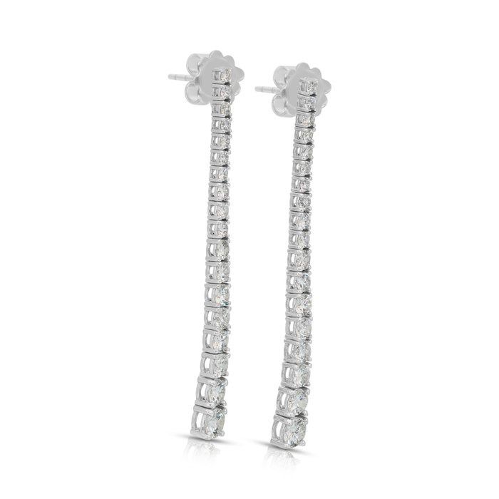 IGI Certified 2.16ct Diamonds Drop Earrings in 18k White Gold