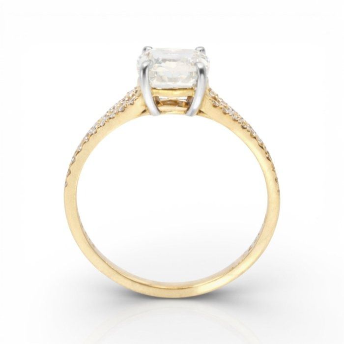 IGI Certified 2.26ct Diamonds Pave Ring in 18k Yellow & White Gold