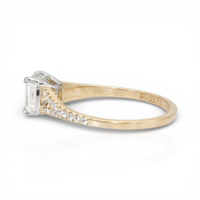 IGI Certified 2.26ct Diamonds Pave Ring in 18k Yellow & White Gold