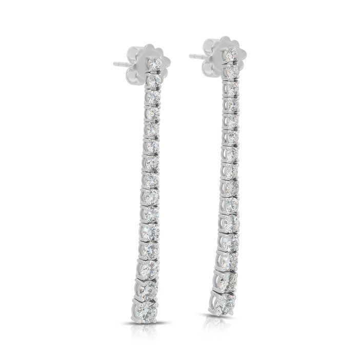 IGI Certified 2.76ct Diamonds Drop Earrings in 18k White Gold