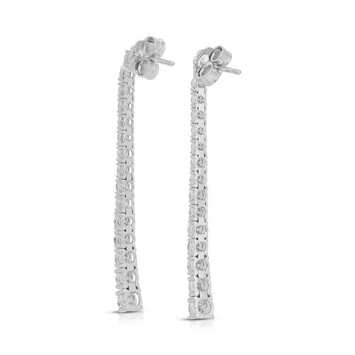 IGI Certified 2.76ct Diamonds Drop Earrings in 18k White Gold