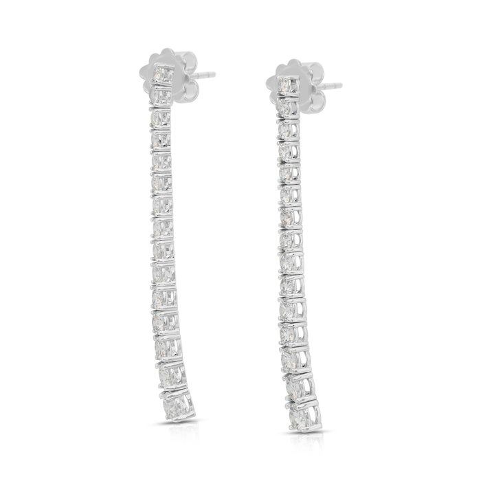 IGI Certified 2.76ct Diamonds Drop Earrings in 18k White Gold