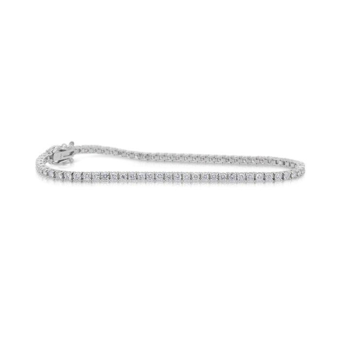 IGI Certified 2.88ct Diamonds Tennis Bracelet in 18k White Gold