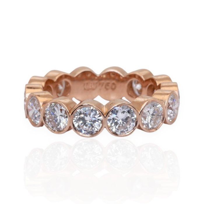IGI Certified 3.13ct Diamonds Eternity Band Ring in 18k Rose Gold