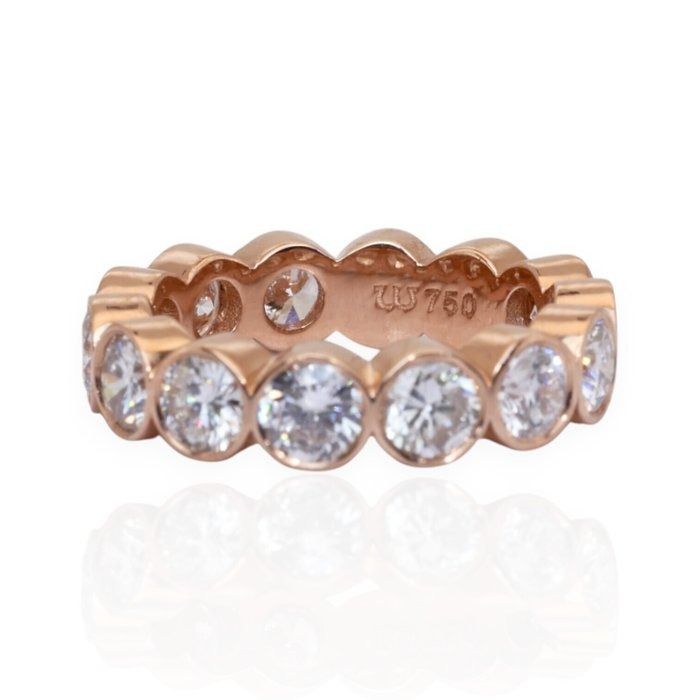 IGI Certified 3.13ct Diamonds Eternity Band Ring in 18k Rose Gold