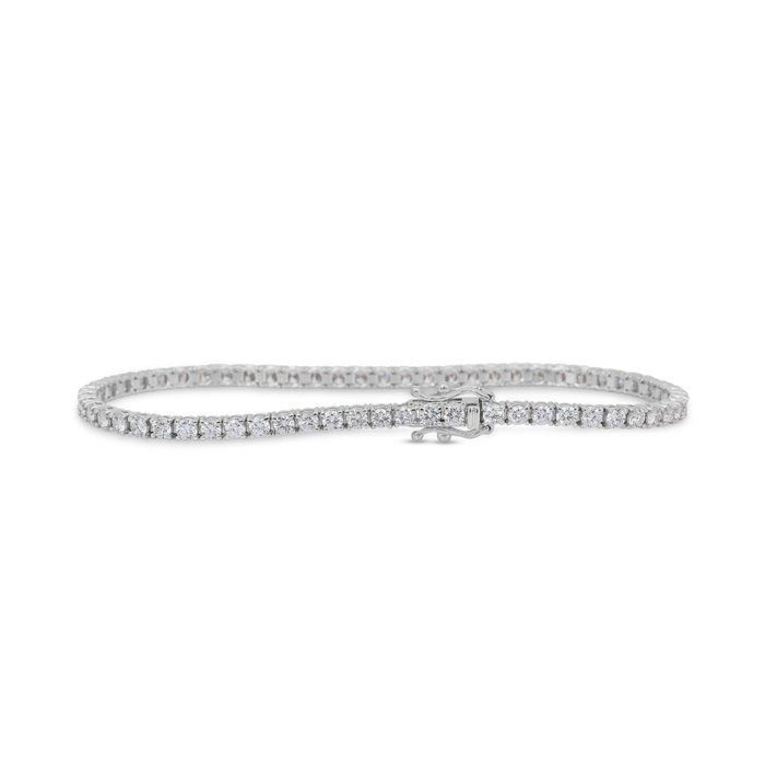 IGI Certified 3.88ct Diamonds Tennis Bracelet in 18k White Gold