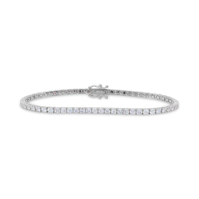 IGI Certified 3.88ct Diamonds Tennis Bracelet in 18k White Gold