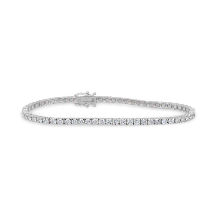 IGI Certified 3.88ct Diamonds Tennis Bracelet in 18k White Gold