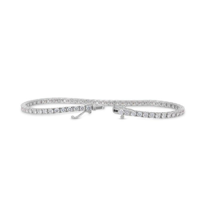 IGI Certified 3.88ct Diamonds Tennis Bracelet in 18k White Gold