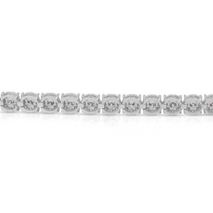 IGI Certified 4.03ct Diamonds Tennis Bracelet in 18k White Gold