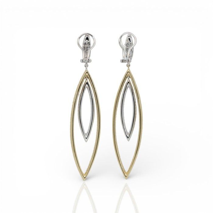 IGI Certified 4.54ct Diamonds Drop Earrings in 18k Yellow & White Gold