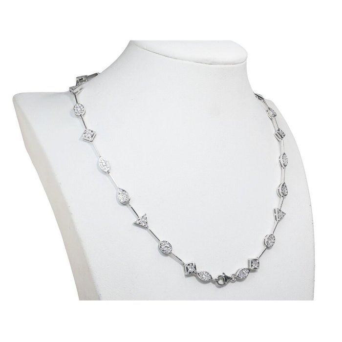 IGI Certified 4.86ct Diamonds Necklace in 18k White Gold
