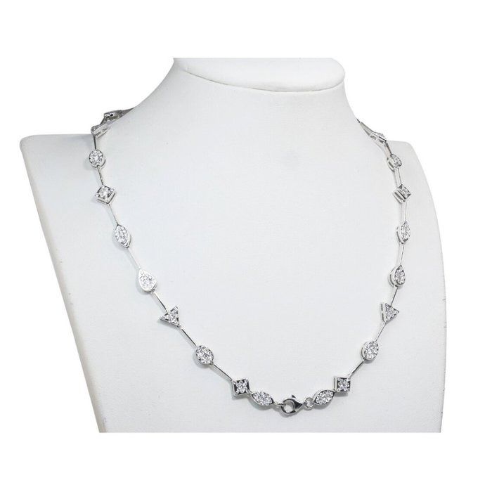 IGI Certified 4.86ct Diamonds Necklace in 18k White Gold