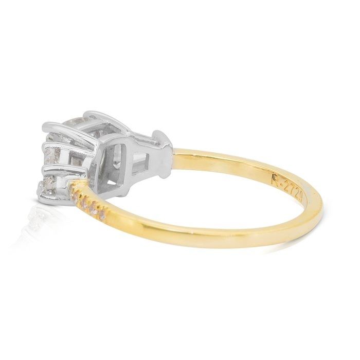 Impeccable 2.16ct Diamonds 3-Stone Ring in 18k Yellow & White Gold - IGI Certified