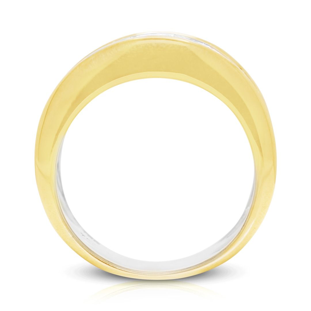 Imperial 1,08 Karat Prinzess- und Tapered-Diamant-Mosaikring aus 18K zweifarbigem Gold