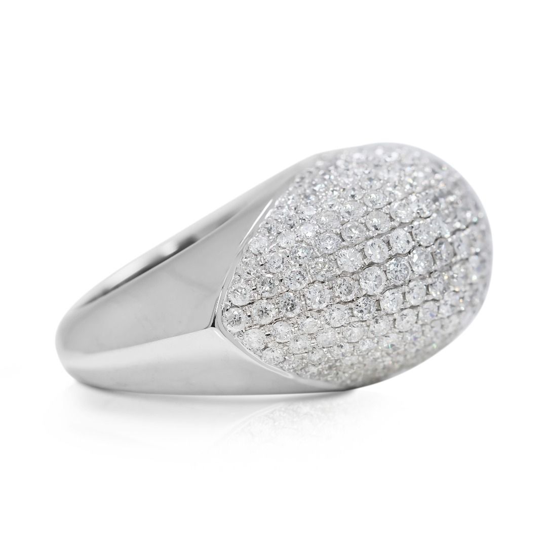 Impressive 5.3ct Natural Diamonds Ring in 18K White Gold