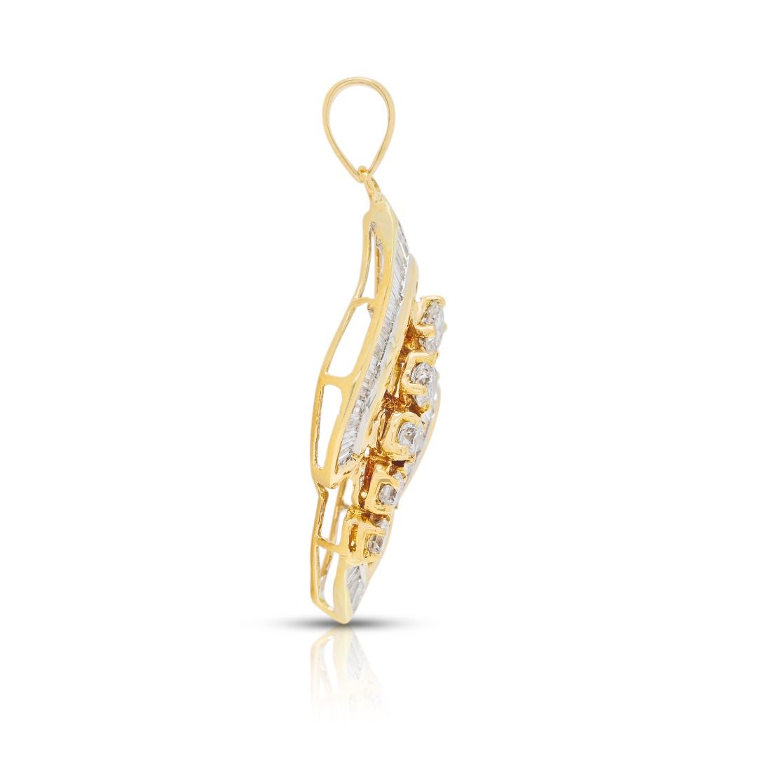 Intricate 0.60ct Diamond Pendant in 20K Yellow Gold