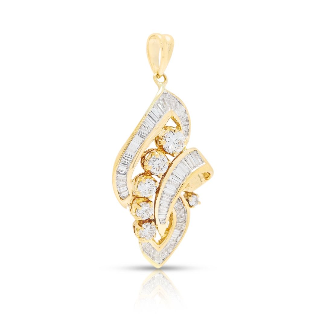 Intricate 0.60ct Diamond Pendant in 20K Yellow Gold