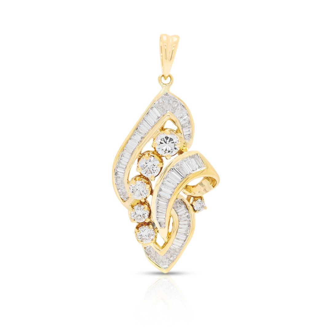 Intricate 0.60ct Diamond Pendant in 20K Yellow Gold