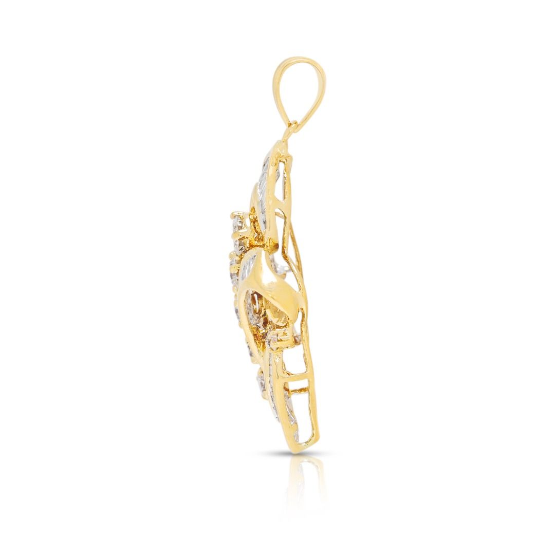 Intricate 0.60ct Diamond Pendant in 20K Yellow Gold