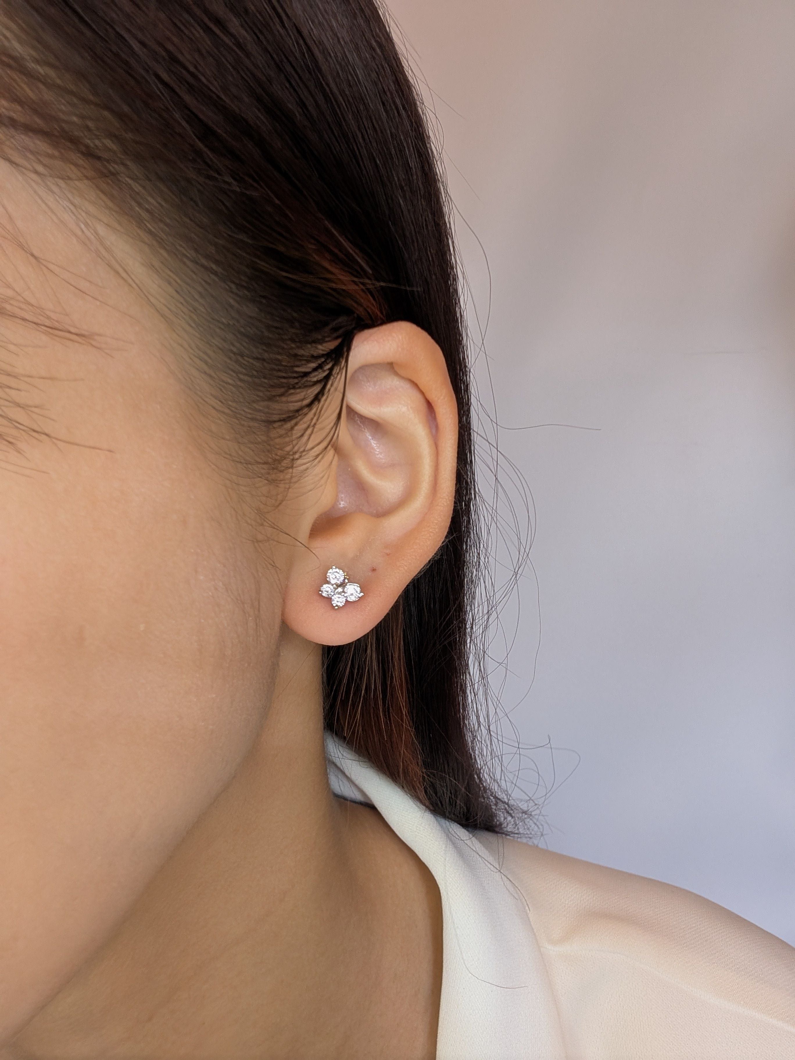 Captivating 0.60ct Natural Diamonds Stud Earrings by Gold Heart in 18K White Gold