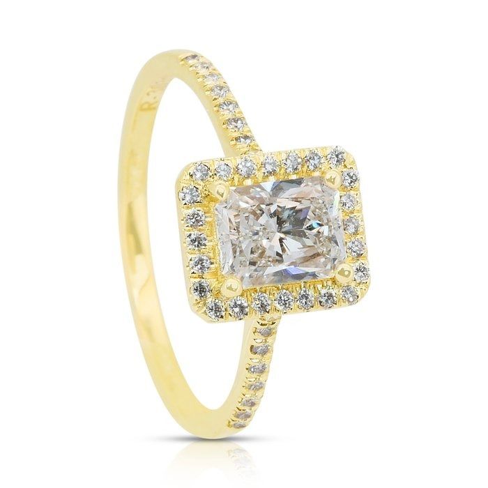 Luminous 1.22ct Diamonds Ring in 14k Yellow Gold - GIA Certified