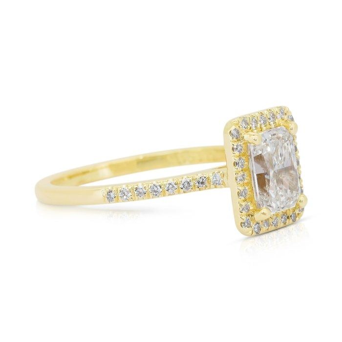 Luminous 1.22ct Diamonds Ring in 14k Yellow Gold - GIA Certified