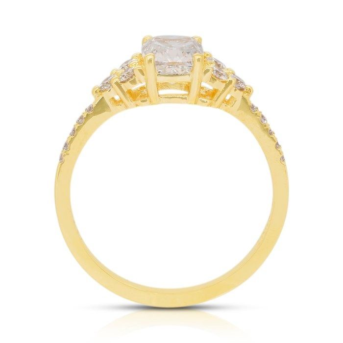 Luminous 1.31ct Diamonds Pave Ring in 18k Yellow Gold - IGI Certified