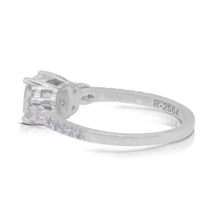 Luminous 1.43ct Diamonds Pave Ring in 18k White Gold - GIA Certified
