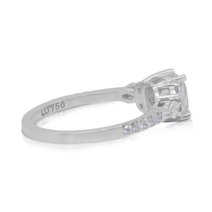 Luminous 1.43ct Diamonds Pave Ring in 18k White Gold - GIA Certified