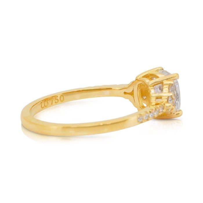 Luminous 1.50ct Diamonds Ring in 18k Yellow Gold - IGI Certified
