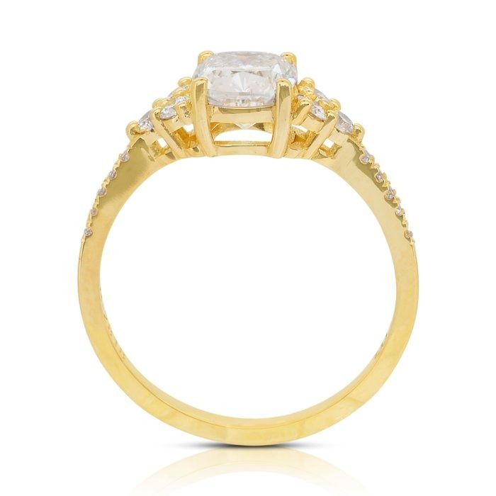 Luminous 1.50ct Diamonds Ring in 18k Yellow Gold - IGI Certified