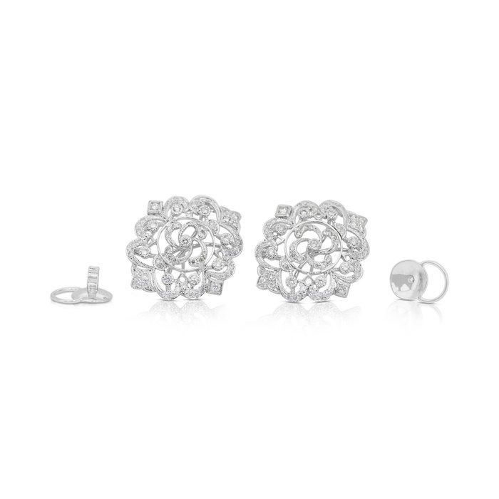 Luminous 1.73ct Diamond Earrings in 14k White Gold - IGI Certificate