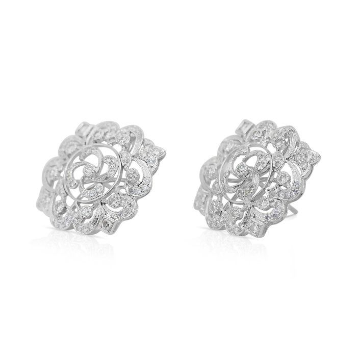Luminous 1.73ct Diamond Earrings in 14k White Gold - IGI Certificate