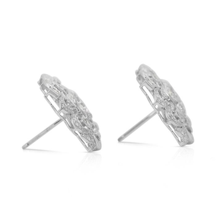Luminous 1.73ct Diamond Earrings in 14k White Gold - IGI Certificate