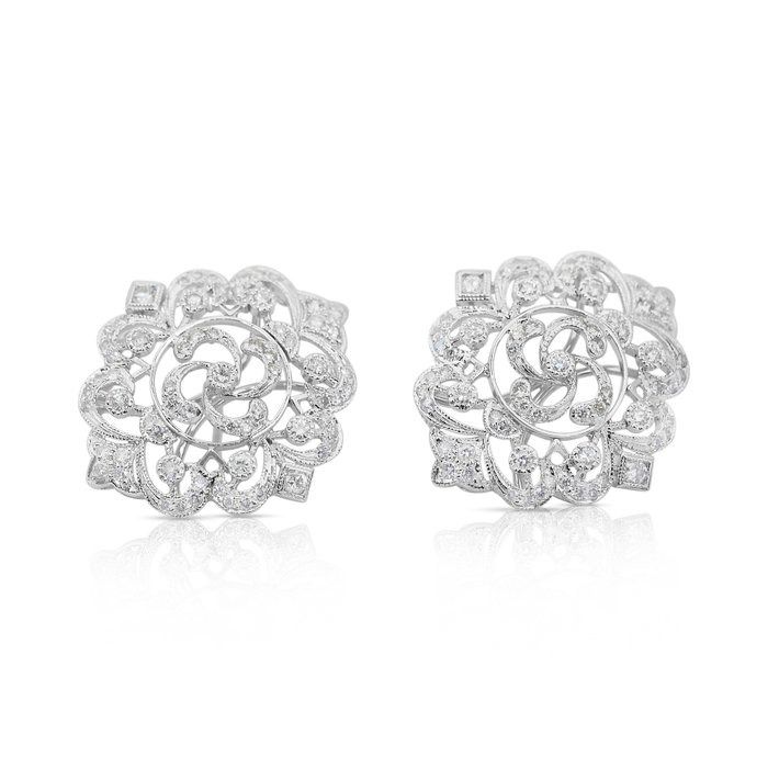 Luminous 1.73ct Diamond Earrings in 14k White Gold - IGI Certificate