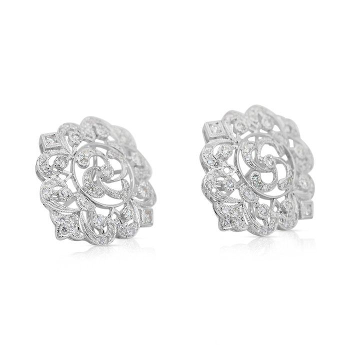 Luminous 1.73ct Diamond Earrings in 14k White Gold - IGI Certificate