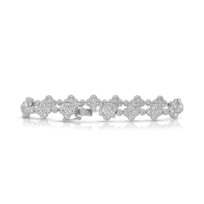 Luminous 2.46ct Diamonds Bracelet in 18k White Gold - IGI Certified