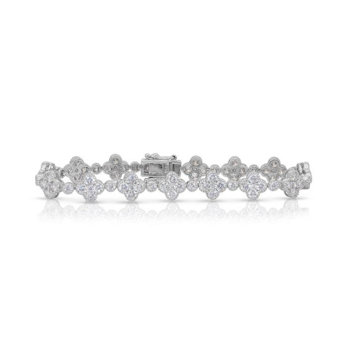 Luminous 2.46ct Diamonds Bracelet in 18k White Gold - IGI Certified