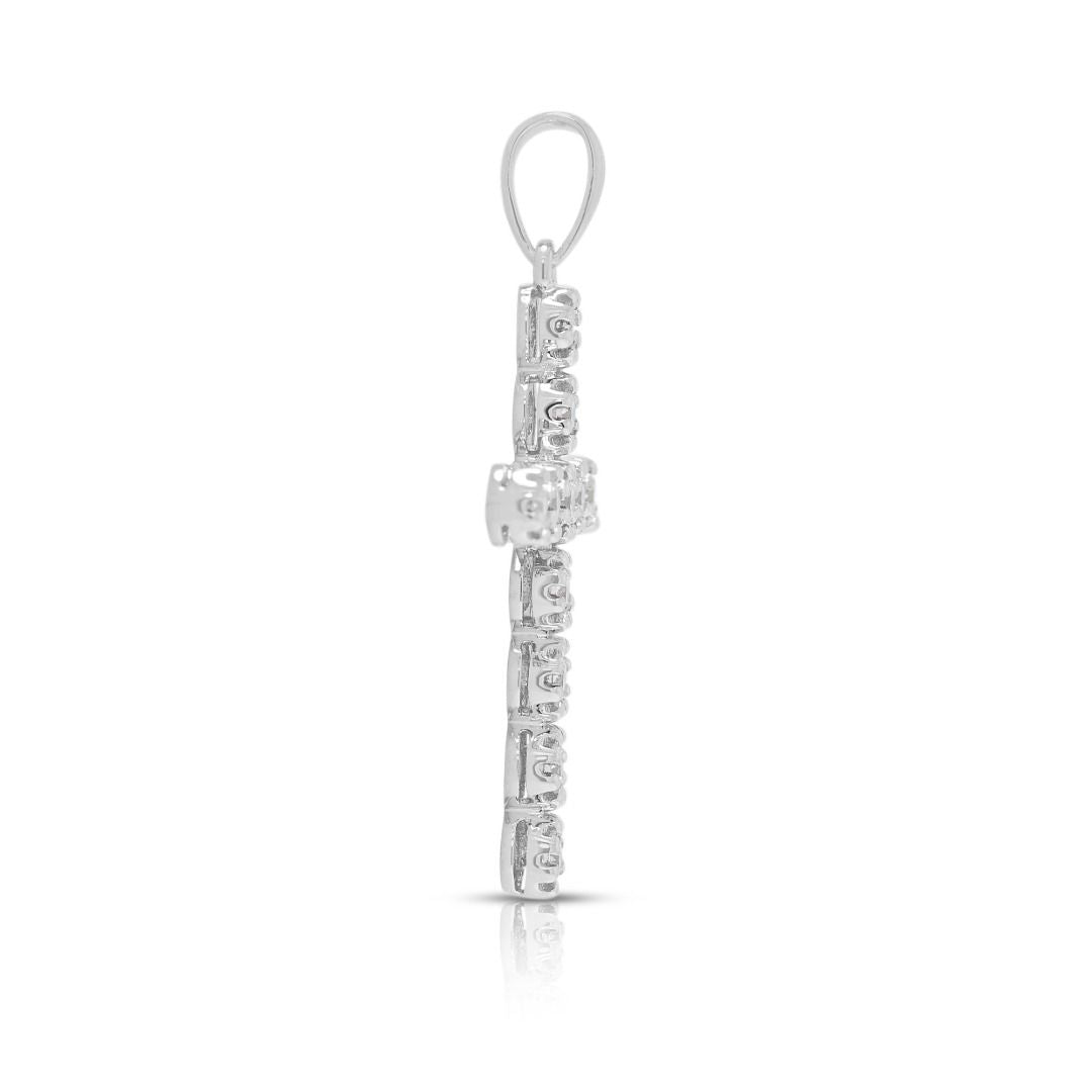 Glänzender 0,26 Karat Diamant-Kreuzanhänger in 18K Weißgold