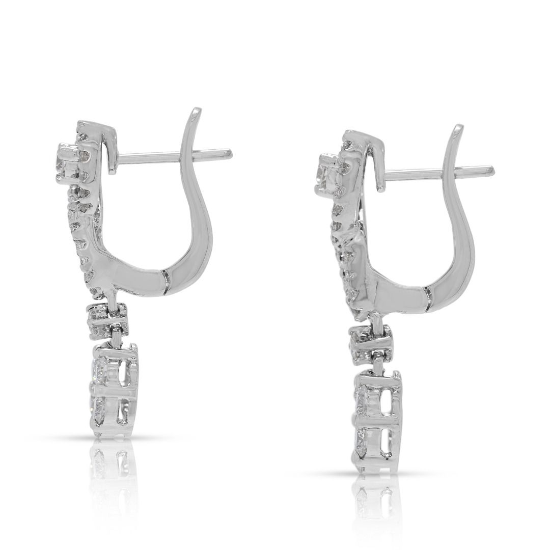 Lustrous 0.58ct Diamond Drop Earrings in 18K White Gold