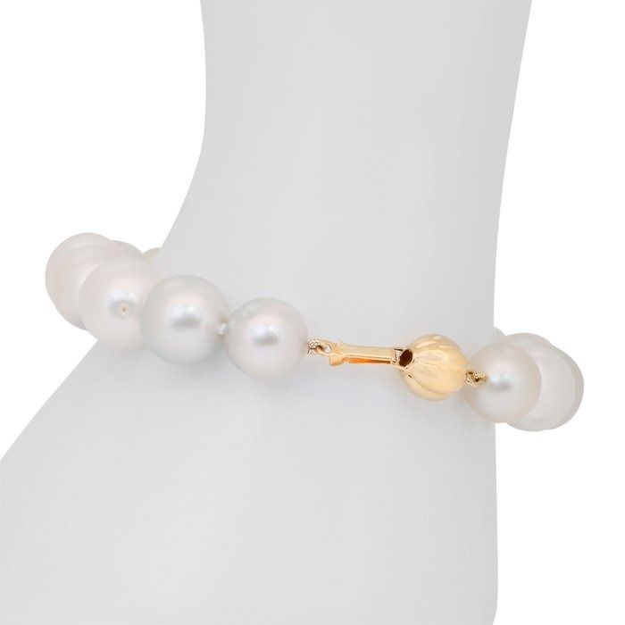 Lustrous 90.00ct Salt Water Cultured Pearls Bracelet in 18k Yellow Gold - IGI Certified